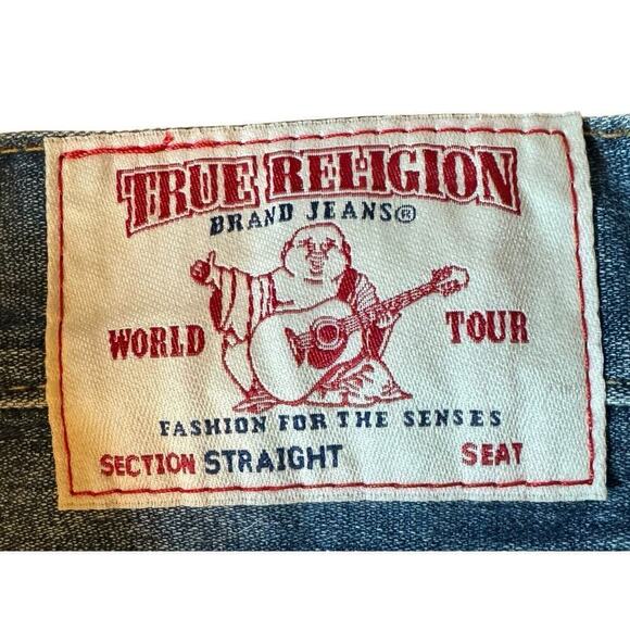 TRUE RELIGION NEW Ricky Relaxed Straights Men’s Jeans Size 36 X 35 Medium Wash - Picture 7 of 11